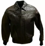 Emblem Black Leather Jacket