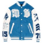 Pelle Pelle Blue and White Classic Varsity Jacket