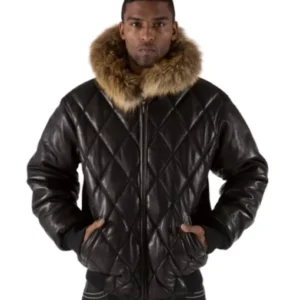 Pelle Pelle Black Burnish Fur Hood Jacket