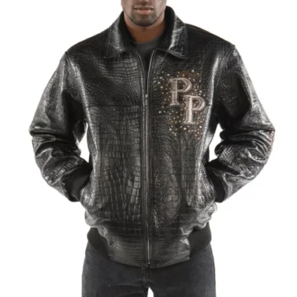 Pelle Pelle Black Shoulder Crest Mens Jacket