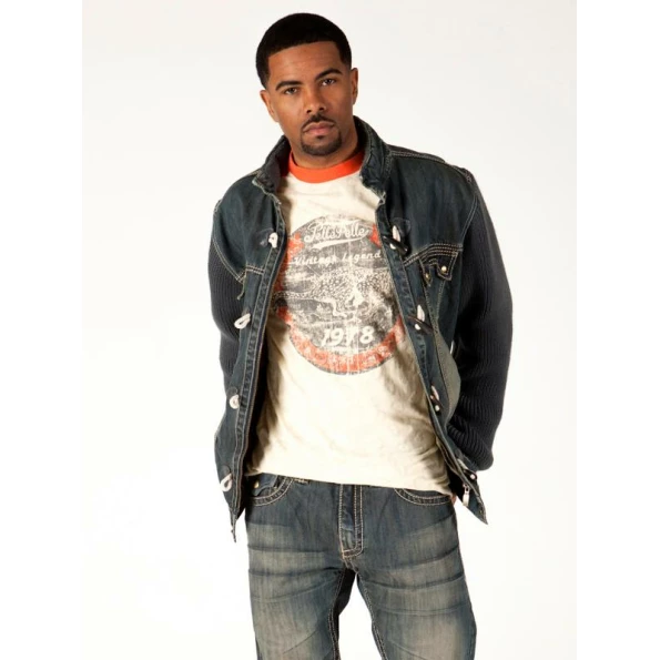 Pelle Pelle Blue Jeans Jacket With Gray Sleeves 2