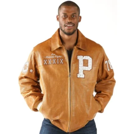 Pelle Pelle Brown MB Leather Varsity Jacket