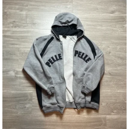 Pelle Pelle Grey Jogging Zip Varsity Hoodie