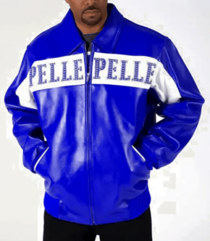 Pelle Pelle Men 1978 Studded Blue Jacket