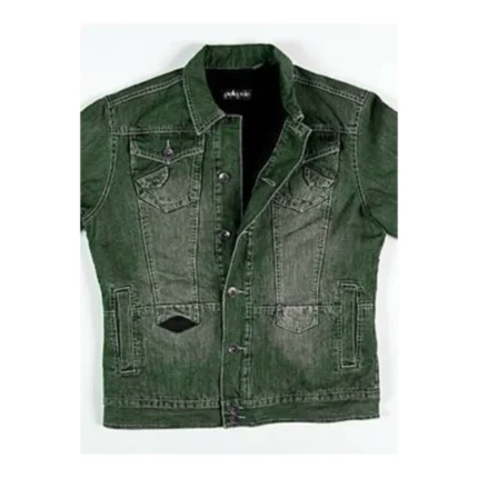 Pelle Pelle Motorcycle Green Jeans Jacket