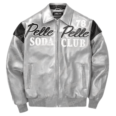 Soda Club Silver Leather Jacket