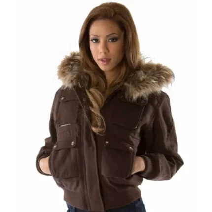 Pelle Pelle Women Bold Brown Hooded Jacket