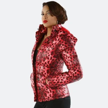 Pelle Pelle Women Cheetah Red Winter Coat