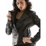 Pelle Pelle Womens Stone Black Leather Jacket