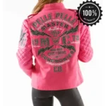 Pink Pelle Pelle Studded Varsity Jacket