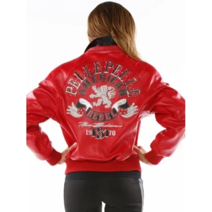 Red Pelle Pelle American Varsity Jacket