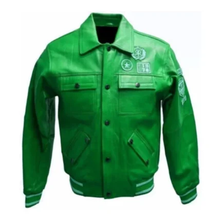 Green 1978 Star Leather Jacket