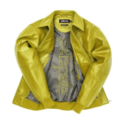 Pelle Pelle Yellow Plush Women Leather Jacket