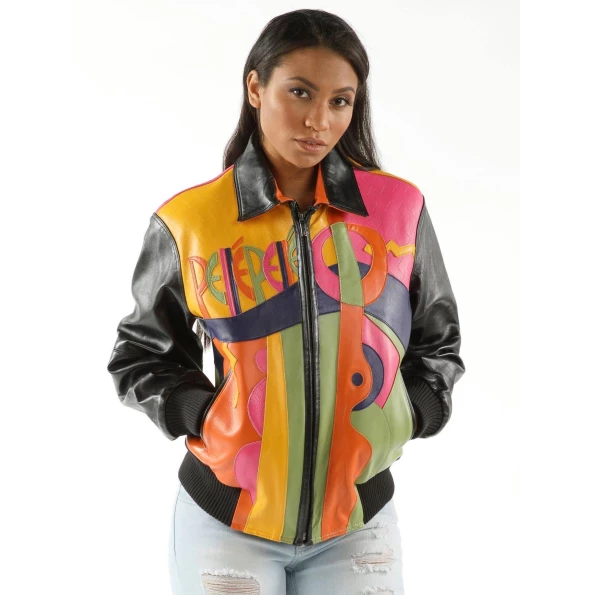 Pelle Pelle Picasso Plush Jacket | Yellow Pink Black