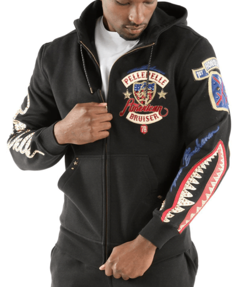 Pelle Pelle American Bruiser Black Men Hoodie