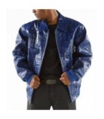 Pelle Pelle Basic Large Croc Men Blue Jacket