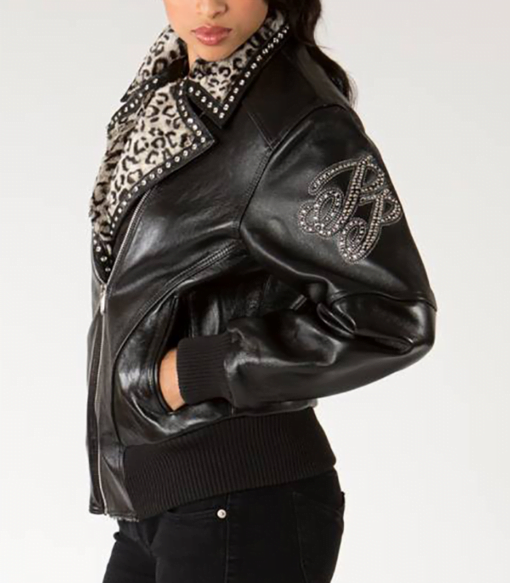 Pelle Pelle Black Collar Biker Women Jacket