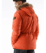 Pelle Pelle Men Fur Hooded Orange Jacket