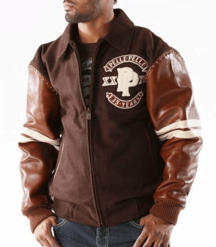 Pelle Pelle Men Panther Wool Brown Jacket