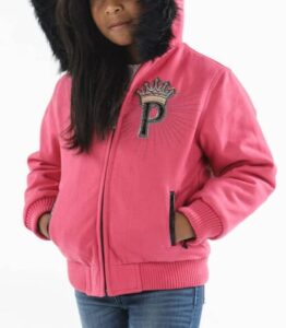 Pelle Pelle Pink Wool Hooded Kids Jacket