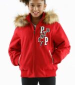 Pelle Pelle Red Fur Flighting Kids Jacket