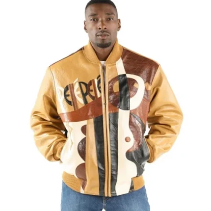 Pelle Pelle Mens Picasso Plush Yellow Brown Jacket