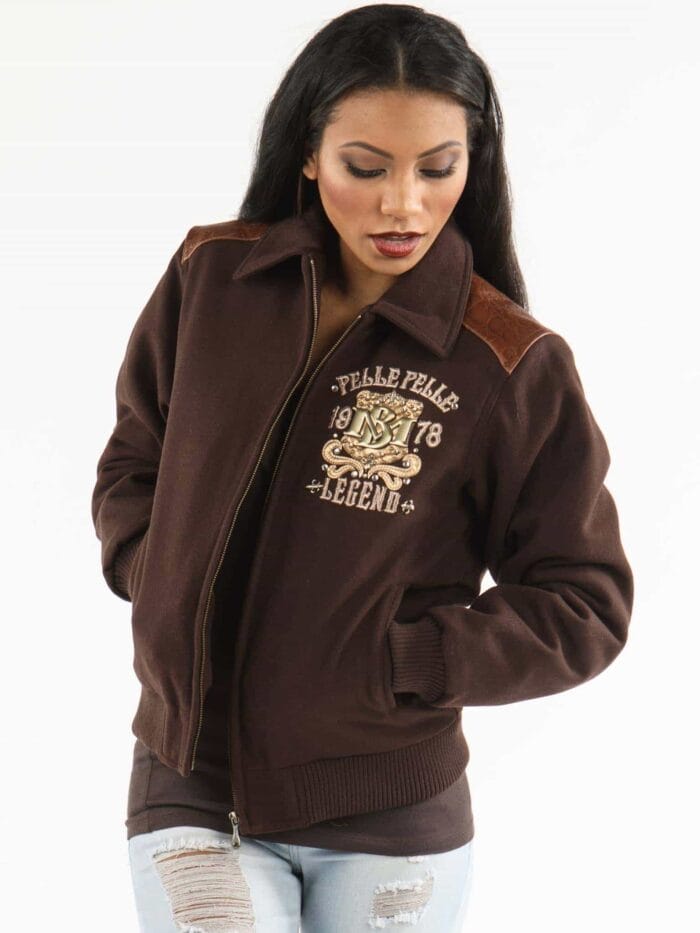 ladies pelle pelle live like a queen brown jacket