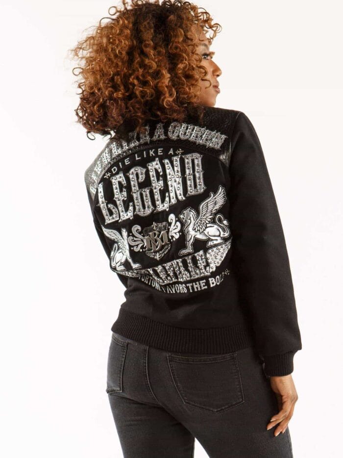 ladies pelle pelle live like a queen die like a legend black jacket