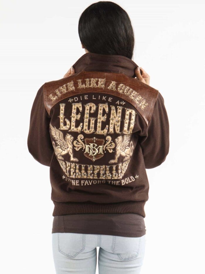 ladies pelle pelle live like a queen die like a legend brown jacket