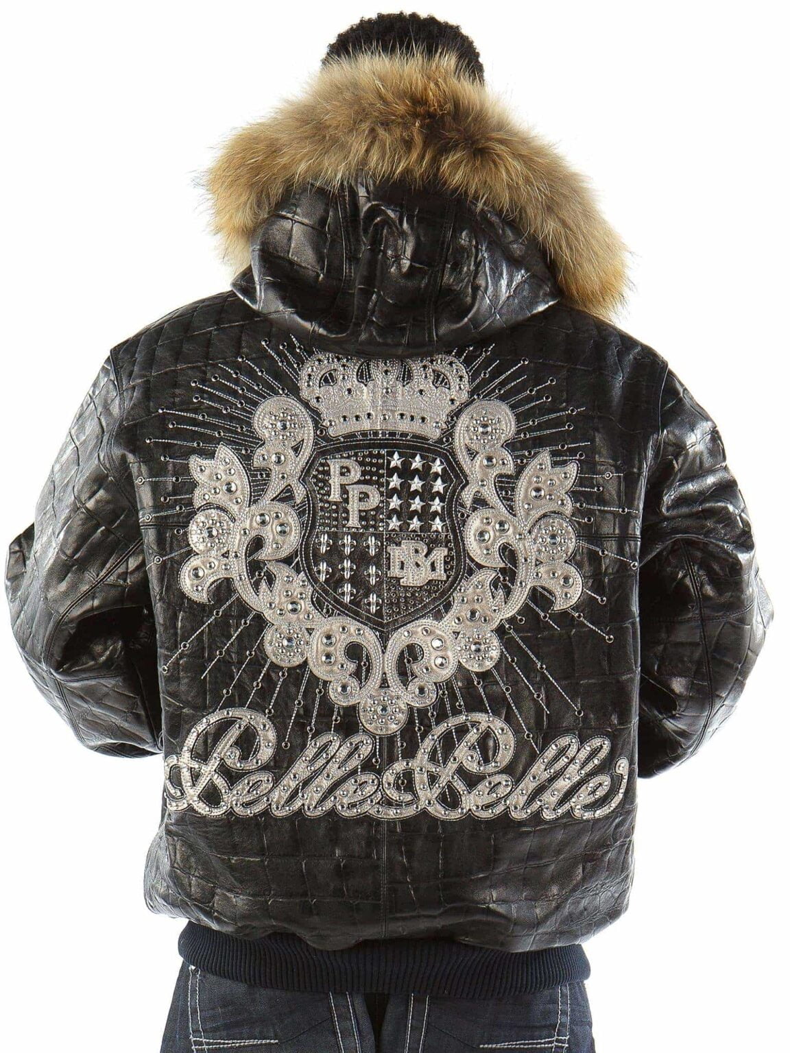 Pelle Pelle Crest Black Leather Jacket With Fur Collar