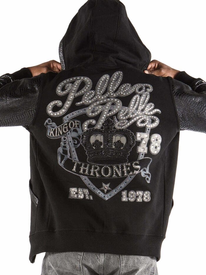 pelle pelle king of thrones black mid layer hoodie