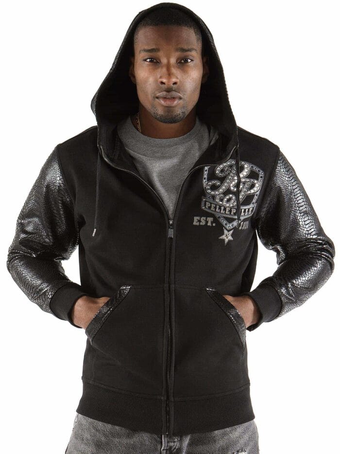 pelle pelle king of thrones black midlayer hoodie