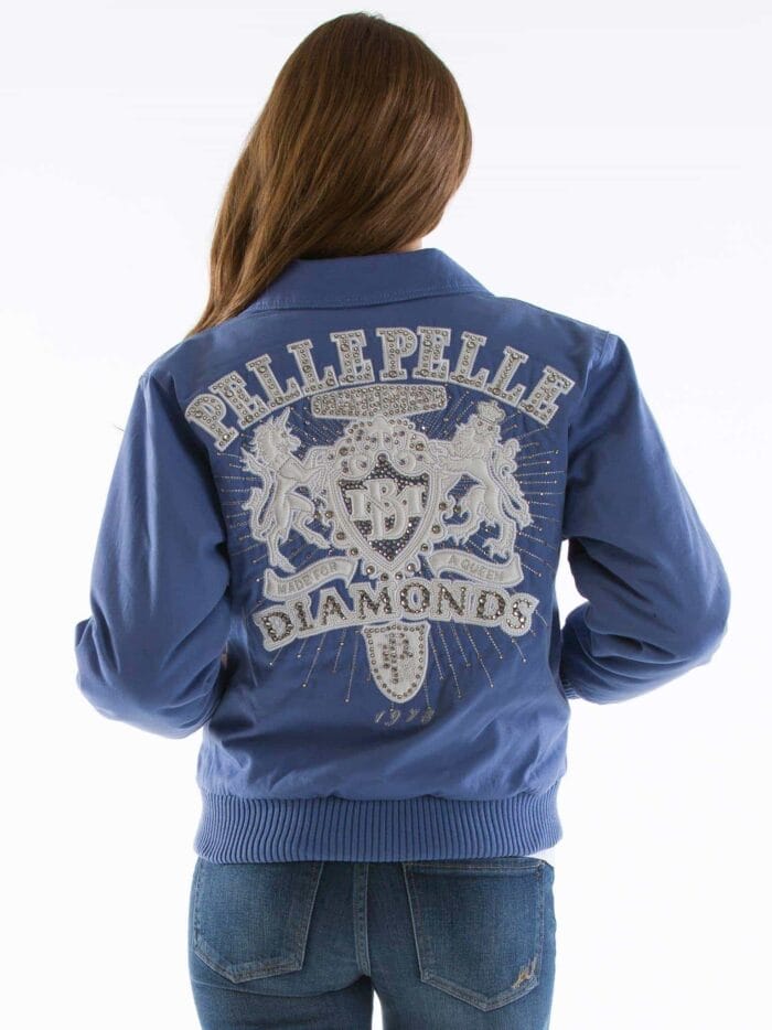 pelle pelle ladies platinum diamonds cornflower jacket