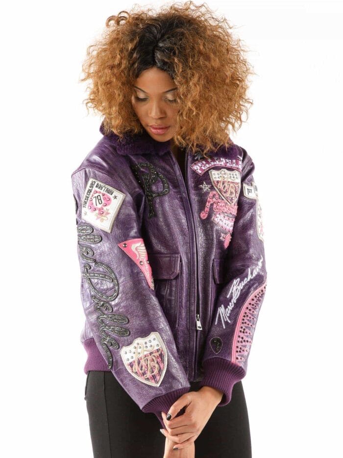 womens pelle pelle american bombshell purple jacket