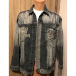 Pelle Pelle Black Eighty Seven Faded Denim Jacket