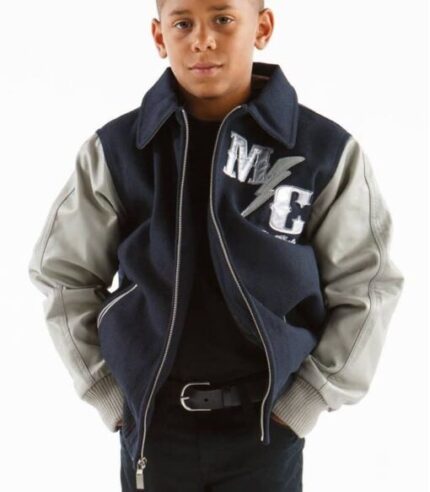 Pelle Pelle Kids 1978 Navy and Grey MC Jacket