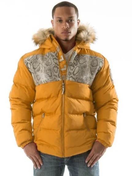 Pelle Pelle Mustard Snakeskin Puffer Jacket | Men Jacket