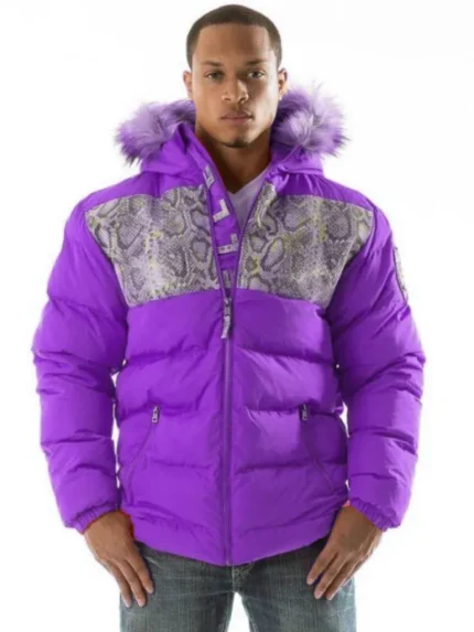 Pelle Pelle Snakeskin Purple Puffer Jacket | Men Jacket