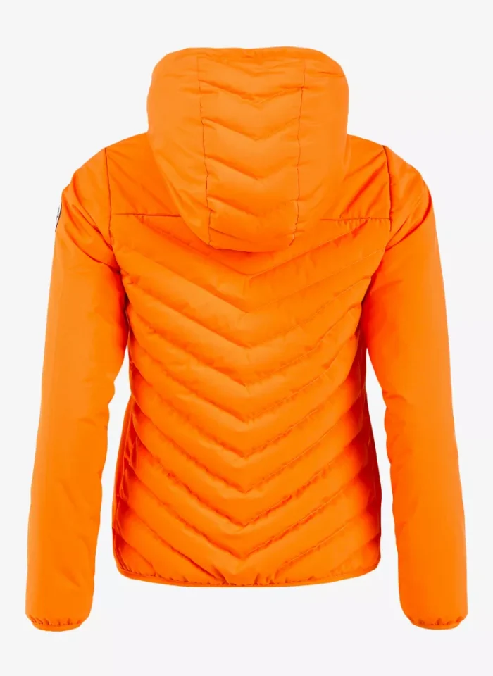 Womens Pelle Pelle Orange Hooded Puffer Jacket