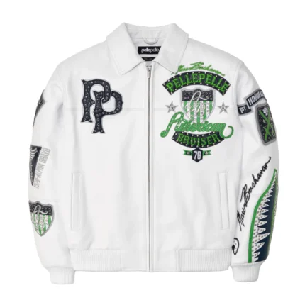 Pelle Pelle American Bruiser White & Green Jacket