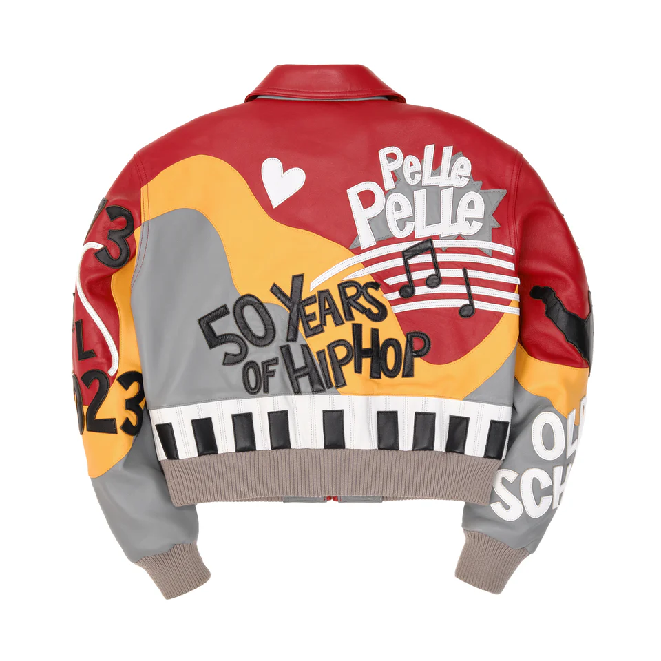 Pelle Pelle 50 Years Of Hip Hop Womens Crop Jacket Red & Grey