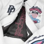 Pelle Pelle American Bruiser Plush Womens Crop Jacket White & Pink