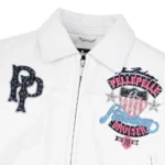 Pelle Pelle American Bruiser Plush Womens Crop Jacket White & Pink